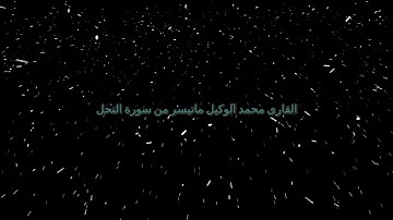 القارئ محمد الوكيل ماتيسر من سورة النحل