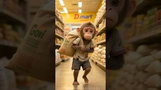 Poor monkey baby school sad story | ai video kaise banaye #aivideo | shorts par views kaise badhaye