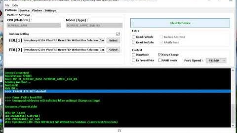 Symphony G10+ Plus Flash And FRP Remove