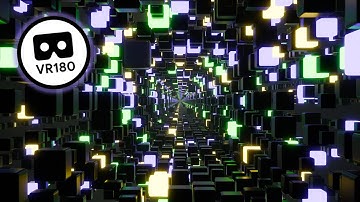 Glowing Cubes Tunnel Loop / VR 180° 4K 3D