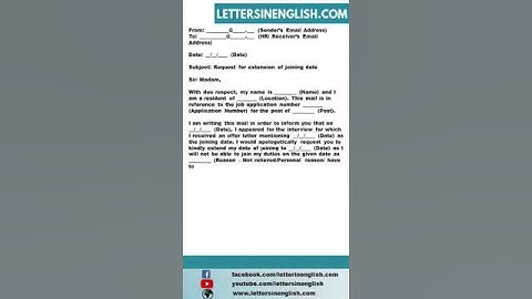 Write an Email to HR for Extending Joining Date