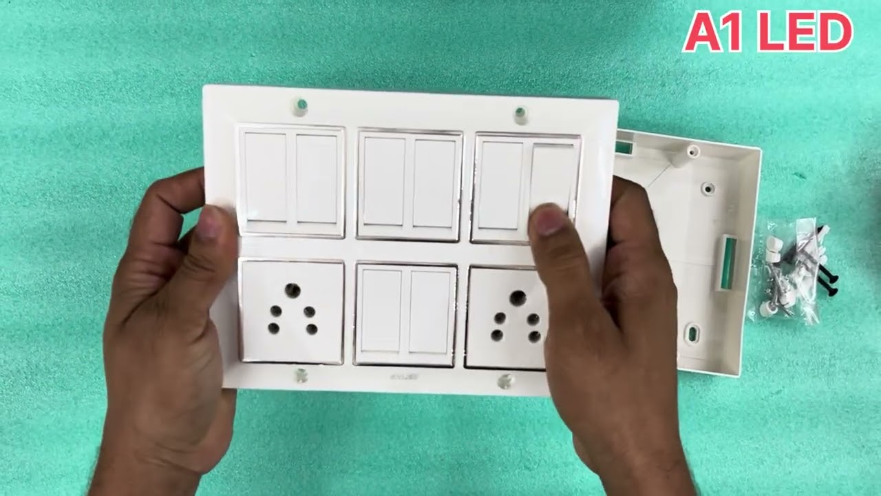 A1 LED 12 Module Silver Line Switch Board | 8 Switches + 2 Sockets Full Overview