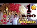 Decoración con globos por primer año en Youtube | Artedamias