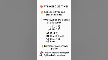 PYTHON QUIZ QUESTION CAN YOU SOLVE IT??#bca #shortvideos #shorts #python #coding