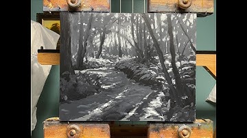 Class 6 - Creative Color and the Luminous Landscape - Part Two painting the values in black & white