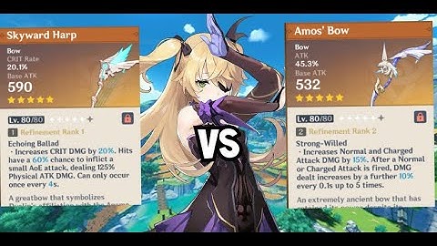 Amos Bow Vs Skyward Harp | Genshin Impact