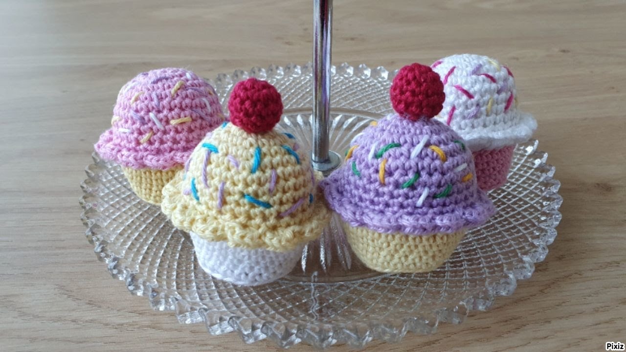 Tığ işi cupcake yapımı/Örgü modelleri