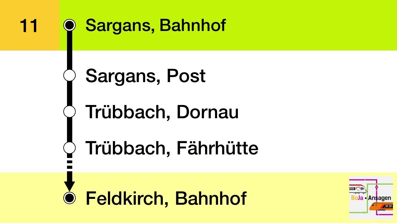 Liemobil Ansagen | 11 Sargans - Feldkirch | BoJa Ansagen
