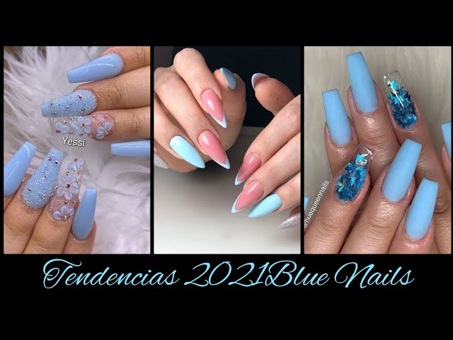 DISEÑOS DE UÑAS ACRÍLICO ❤️AZUL 2021/ uñas azul cielo/ colores pastel/ -  thptnganamst.edu.vn