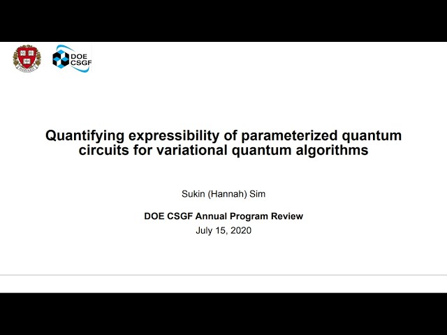 Doe Csgf Quantifying Expressibility Of Parameterized Quantum Circuits For Variational Youtube