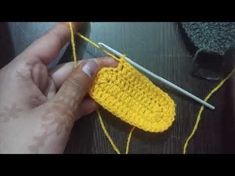 very easy crochet baby booties sole pattern for 0 to 18 months (subtitles