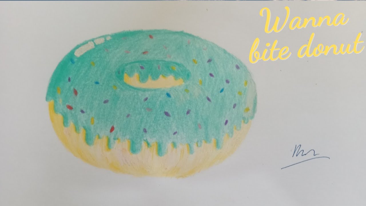 How To Draw A Donut Wanna To Bite look So Cute Real drawing how-to-draw-a-donut-wanna-to-bite-look-so-cute-real-drawing