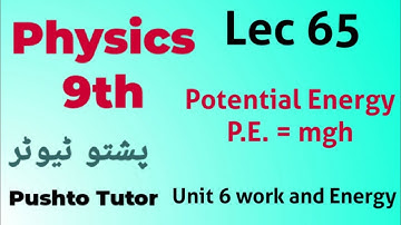 Lec 065 Potential Energy , unit 6, P.E=mgh , pushto tutor tech , Lec 65 , Class 9 physics