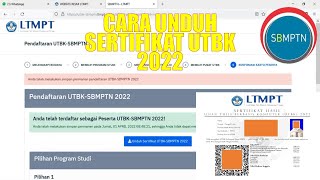 CARA UNDUH SERTIFIKAT UTBK SBMPTN 2022 LEWAT PORTAL LTMPT