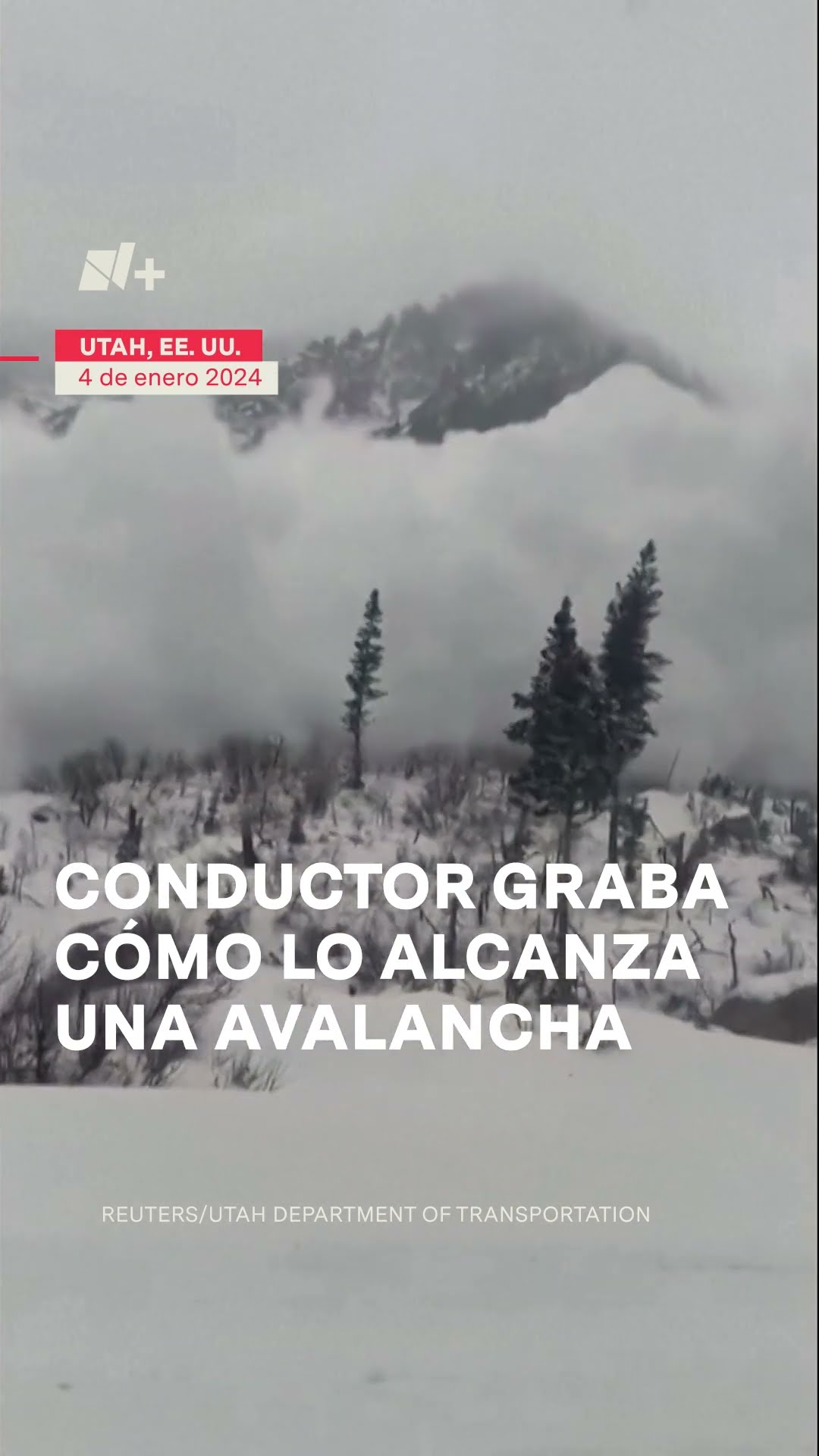 Conductor graba cómo lo alcanza una avalancha - N+ #shorts