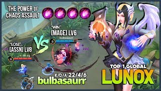 Lunox Assassins Mode with 22 Kill! bulbasaurr Top 1 Global Lunox ~ Mobile Legends