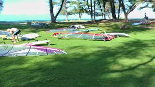 windsurfing surf boards and sails at Kanaha Beach Park Kahului, Maui, Hawaii