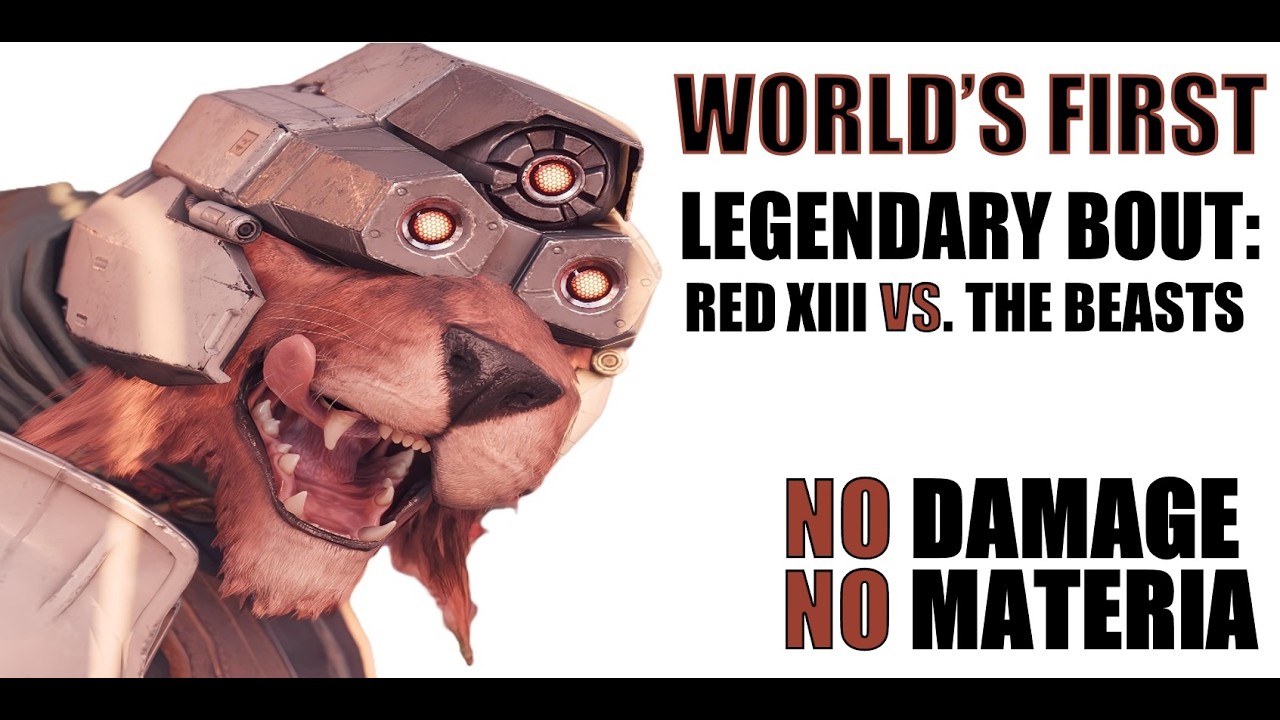 FFVII REBIRTH RED XIII VS THE BEASTS HARD MODE NO DAMAGE NO MATERIA (WORLD'S FIRST)