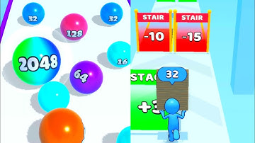 Ball Merge 2048 VS Bridge Run| Android ios gameplay walkthrough