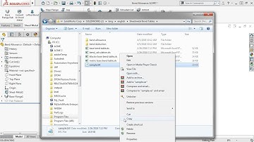 solidworks sheet metal tutorial 5 Bend Tables