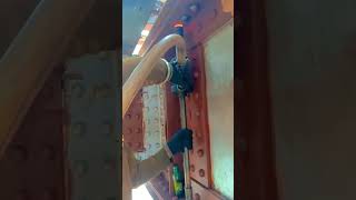 Railway Bridge Re Riveting With Hot Rivets, Bridge Restoration Close Up