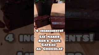 🍫4 ingredient choco cake for valentines 🍫 liz bakes ken's cafe gateaux au chocolat 🧡 #shorts #baking
