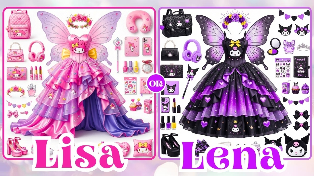 Lisa or Lena 😍🥳 My Melody vs Kuromi | Fairy Princess Showdown! #lisa #lena #lisaorlena #lisaandlena