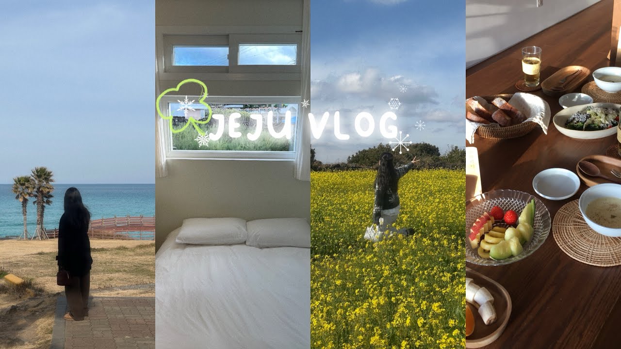 Vlog. 겨울 동쪽 제주도 2박 3일 여행 | 인생카페, 빵집 찾은 여행(다니쉬, 여름문구사, 소금바치순이네, 소목식탁, 용눈이오름, 먀, 김녕빵집, 해녀촌)