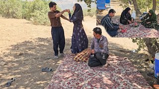 A family's efforts in the forest—Amir and Shahnaz with Leila.🥲
