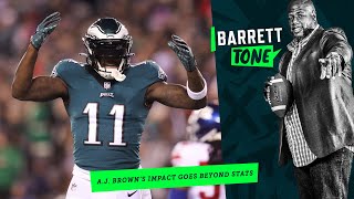 A.J. Brown's impact in Eagles' playoff win over Giants went way beyond the box score | Barrett Tone Eagles Giants Box Score