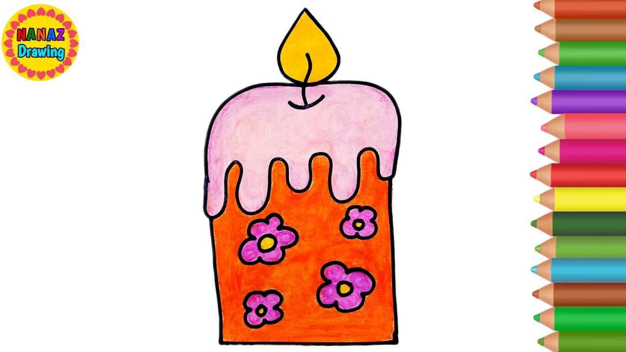 How To Draw A Candle Step By Step // 🕯🕯 // Candle drawing easy - YouTube