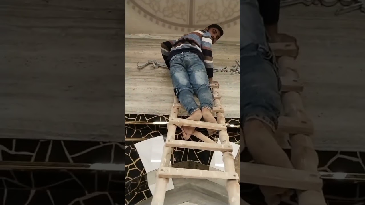 Alhamdulillah Fitting Beautiful Calligraphy in Masjid MashaAllah Golden Steel Calligraphy 