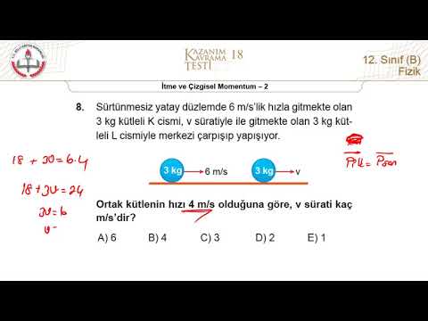 12B MEB Fizik Kazanım Kavrama Testi-18 (İtme ve Momentum-2) [2018-2019]