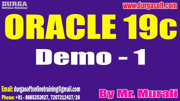 ORACLE 19c tutorials || Demo - 1 || by Mr. Murali On 31-10-2022 @5PM IST