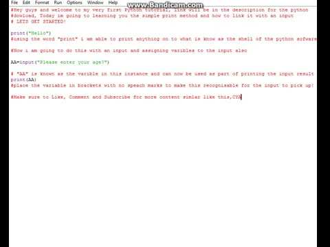 Python Creates : Print and Input Functions - Series 1 / Episode One ...