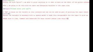 Python Creates : Print and Input Functions - Series 1 / Episode One