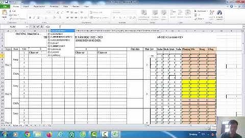 Sắp xếp TKB bằng Excel