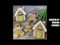 How to decorate 2D Gingerbread house cookies 薑餅屋糖霜餅乾裝飾