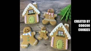 How to decorate 2D Gingerbread house cookies 薑餅屋糖霜餅乾裝飾