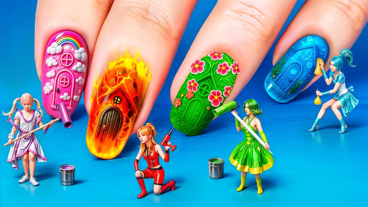 Four Elements: Earth Girl, Fire Girl, Air Girl and Water Girl build a Tiny House!