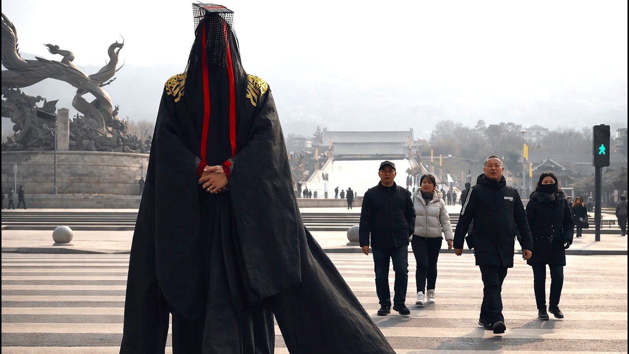 Публика в шоке от этого гигантского костюма ханьфу! Реакция на улице 💕