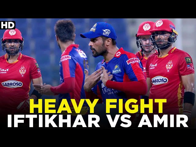 Iftikhar Ahmed vs Mohammad Amir Heavy Fight | HBL PSL | MB2A class=