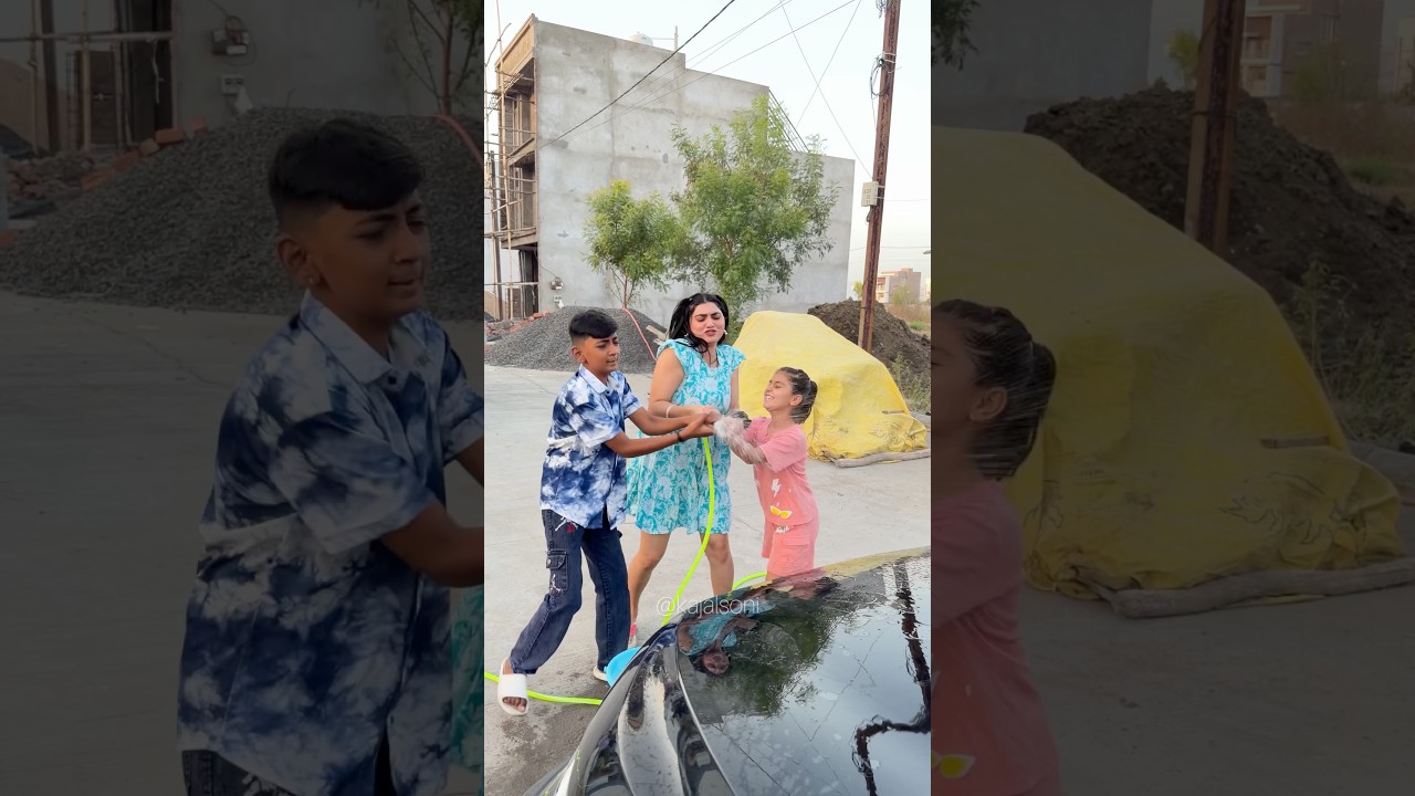 Car wash करके आया मजा🚘😂 #youtubeshorts #shorts #car #kajalsoni @Kaj@Kajalsoni_vlogs