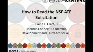 How to Read the NSF ATE Solicitation
