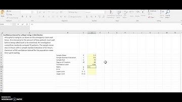 Confidence Interval Using a t-distribution in Excel