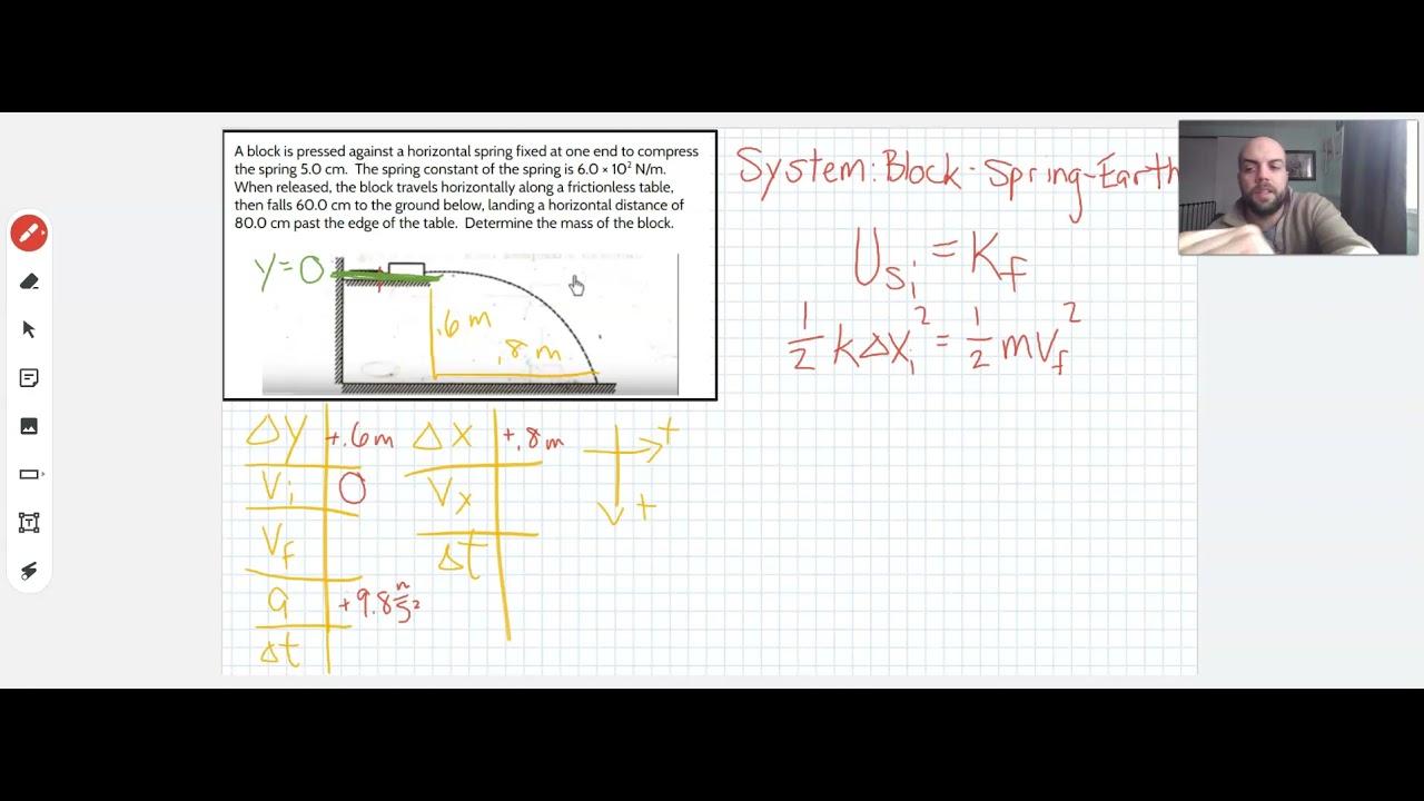 Block Launched by Spring into Projectile - YouTube