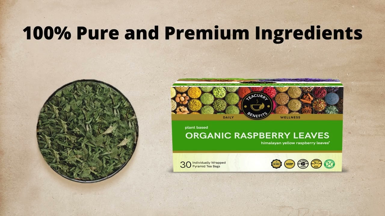 TEACURRY Organic Raspberry Leaf Tea - Helps with Fertility and Normal Delivery 