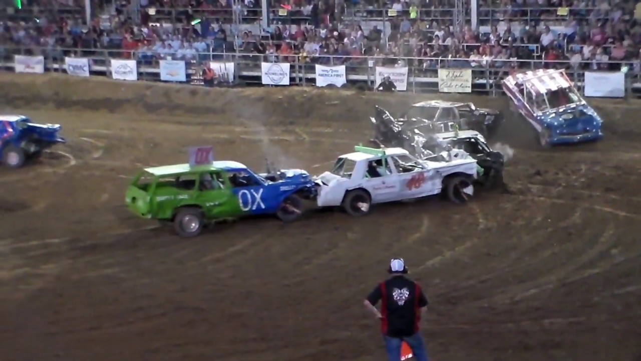 Juab County Fair Demolition Derby 80's Heat 2016 YouTube