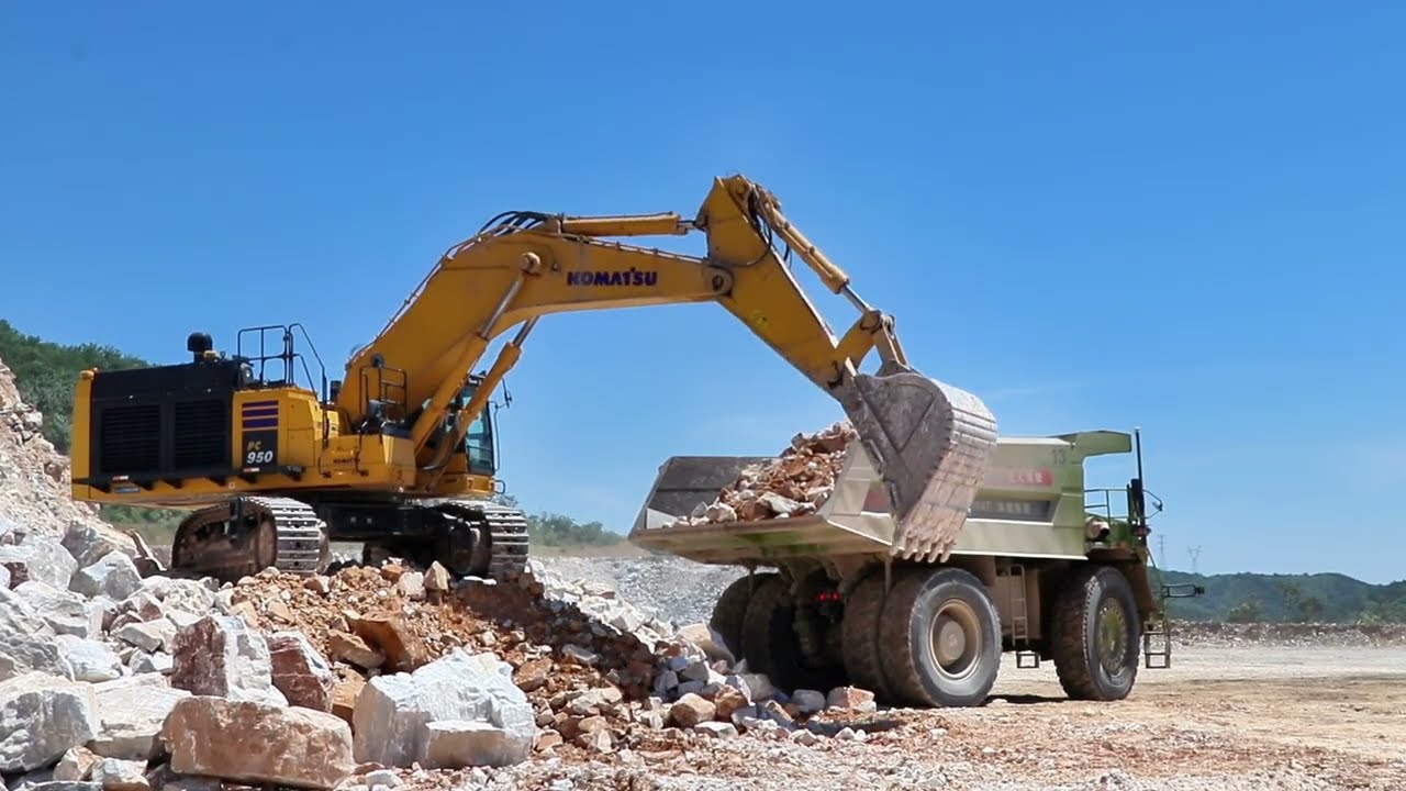 Komatsu PC950 Excavator: Demolishing Rock in a Quarry! (Epic Footage)