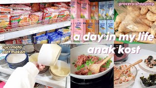 a day in my life anak kost : grocery shopping & masak-masak di kamar 🍠🍘✨